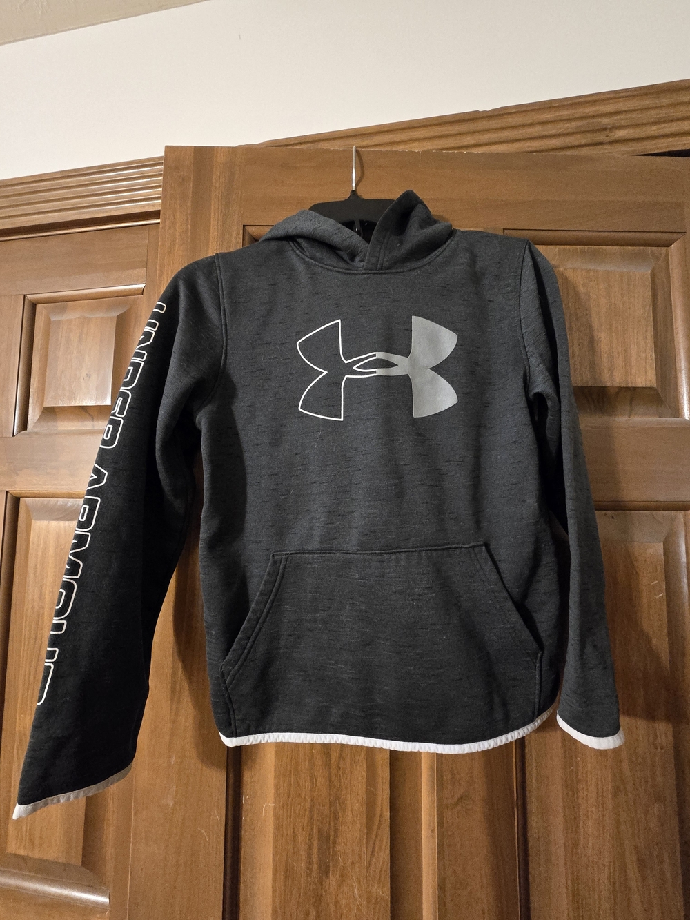 Under Armour Boys' Dark Gray Hoodie with Logo